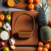 Paper rope woven storage baskets, storage boxes, fruit baskets, woven baskets, storage baskets, supermarket packaging, gift baskets, natural style Application Scenario